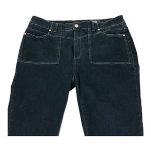 Paige Hoxton Ankle Dark Wash Stretch Mid rise jeans